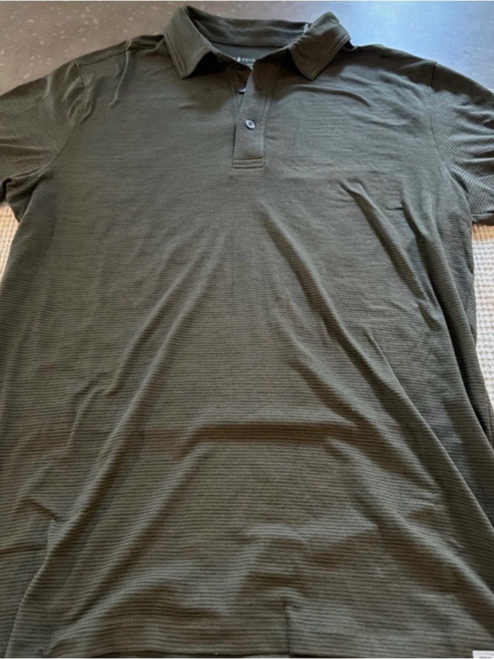 7 Diamonds Men's Olive Ribbed Polo Shirt BNWOT